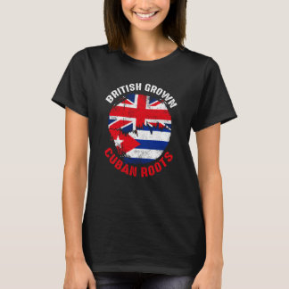 British Grown Cuban Roots Vintage Flags for Men Wo T-Shirt