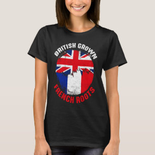 British Grown French Roots Vintage Flags for Men W T-Shirt