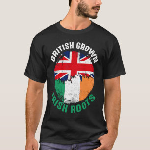 British Grown Irish Roots Vintage Flags for Men Wo T-Shirt