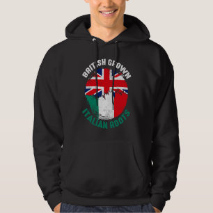British Grown Italian Roots Vintage Flags for Men Hoodie