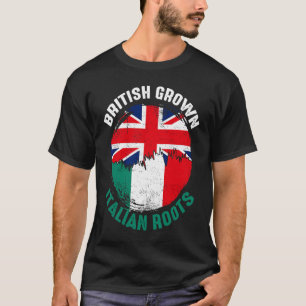British Grown Italian Roots Vintage Flags for Men  T-Shirt