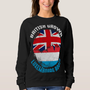 British Grown Luxembourg Roots Vintage Flags for M Sweatshirt