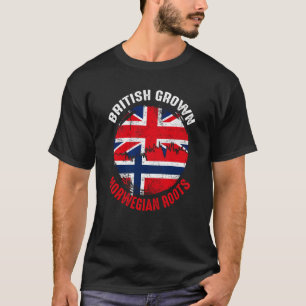 British Grown Norwegian Roots Vintage Flags for Me T-Shirt