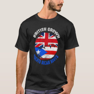 British Grown Puerto Rican Roots Vintage Flags for T-Shirt