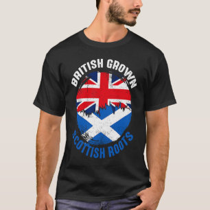 British Grown Scottish Roots Vintage Flags for Men T-Shirt