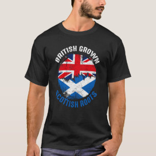 British Grown Scottish Roots Vintage Flags for Men T-Shirt