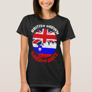 British Grown Slovenian Roots Vintage Flags for Me T-Shirt