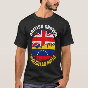 British Grown Venezuelan Roots Vintage Flags for M T-Shirt