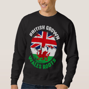 British Grown Wales Roots Vintage Flags for Men Wo Sweatshirt