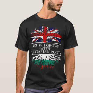 British grown with bulgarian roots bulgaria flag T-Shirt