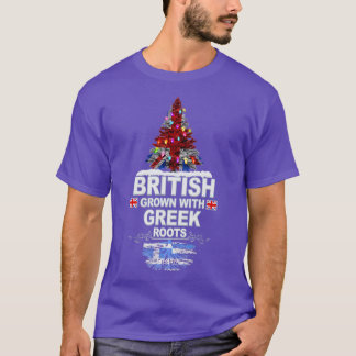 British Grown With Greek Roots Gift for Greek With T-Shirt