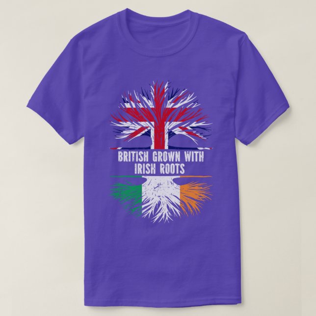 British Grown with Irish Roots UK Flag England Bri T-Shirt (Design Front)