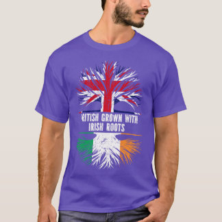 British Grown with Irish Roots UK Flag England Bri T-Shirt