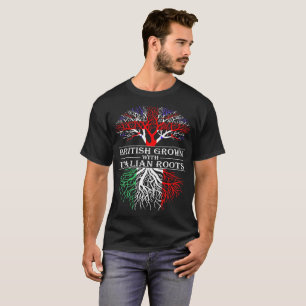 British Grown With Italian Roots Gift Tshirt