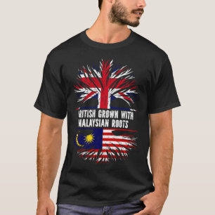 British Grown with Malaysian Roots UK Flag England T-Shirt