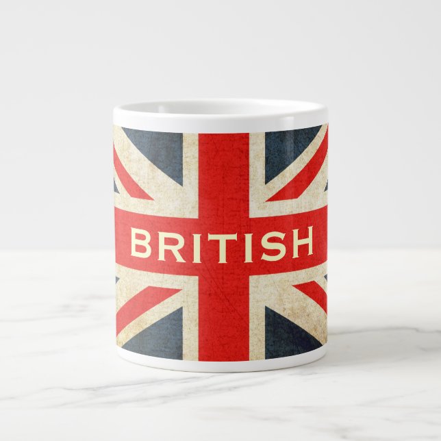 British Grunge Union Jack Jumbo Coffee Mug (Front)