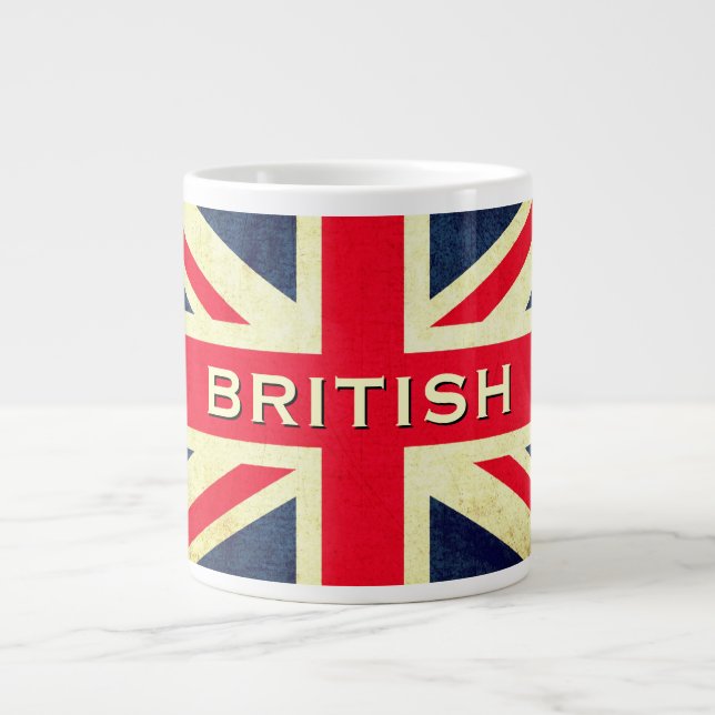 British Grunge Union Jack Jumbo Tea Mug (Front)