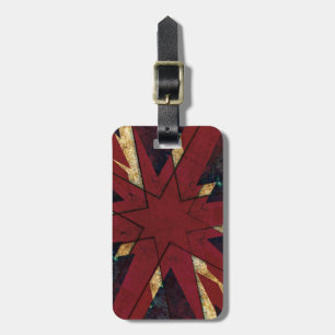 British grunge Union Jack themed star Luggage Tag