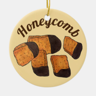 British Honeycomb Sponge Toffee Candy UK Sweets Ceramic Tree Decoration