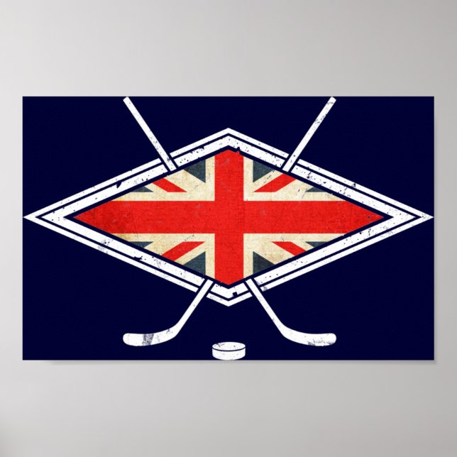 British Ice Hockey Flag Poster (Front)