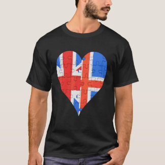 British Icelandic Flag Heart T-Shirt