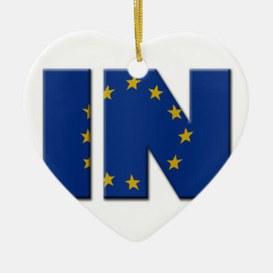 British In/Out EU referendum. IN with European Uni Ceramic Tree Decoration