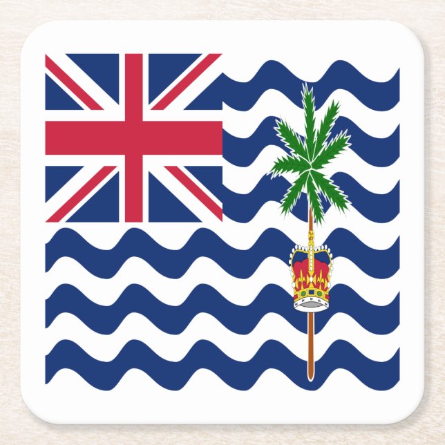British Indian Ocean Territory Flag Square Paper Coaster (Front)