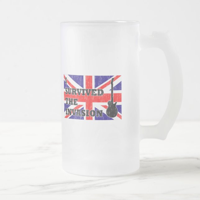British Invasion Frosted Glass Beer Mug (Right)