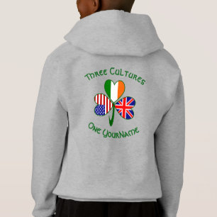 British Irish American Shamrock Flag Personalised