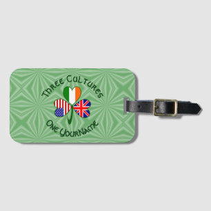 British Irish American Shamrock Flag Personalised Luggage Tag