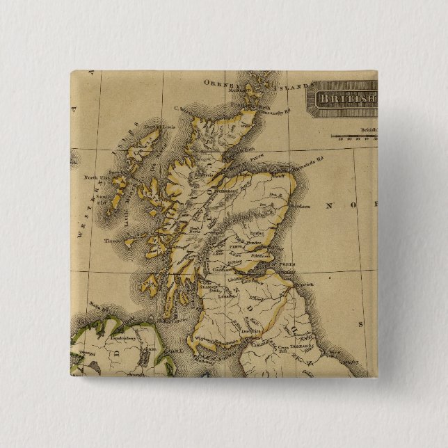British Islands 2 15 Cm Square Badge (Front)