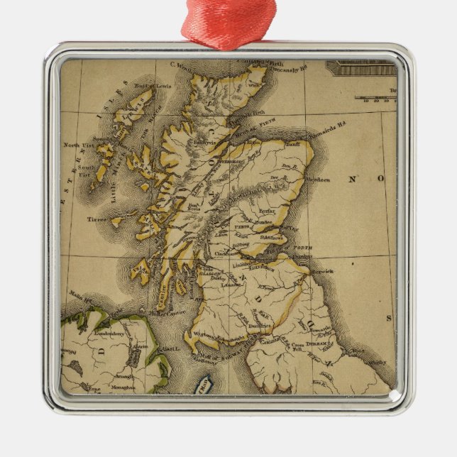 British Islands 2 Metal Tree Decoration (Front)