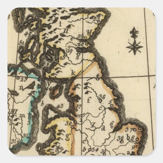 British Isles 7 Square Sticker (Front)