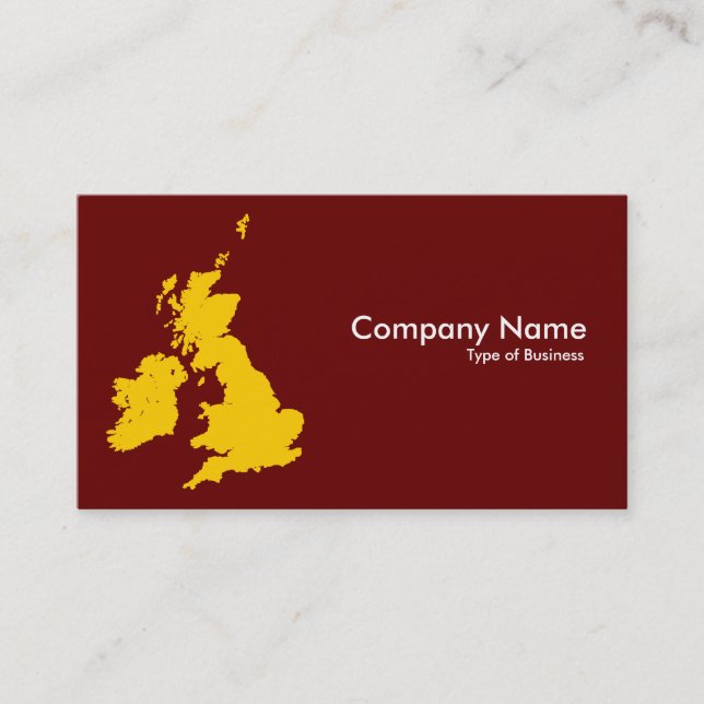 British Isles - Amber and Dark Maroon Business Card (Front)