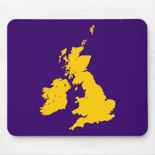 British Isles - Amber on Dark Violet Mouse Mat (Front)