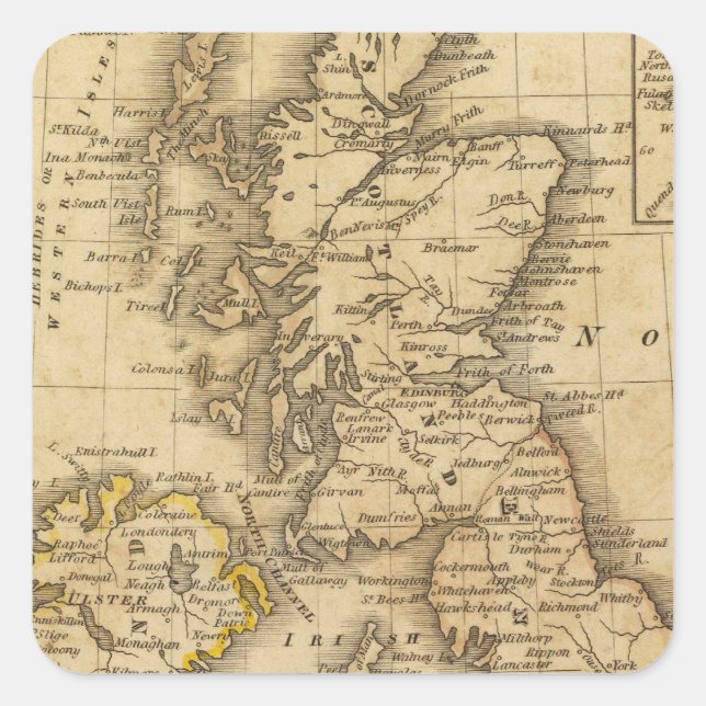 British Isles, Asia Square Sticker (Front)