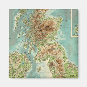 British Isles bathyorographical map Magnet