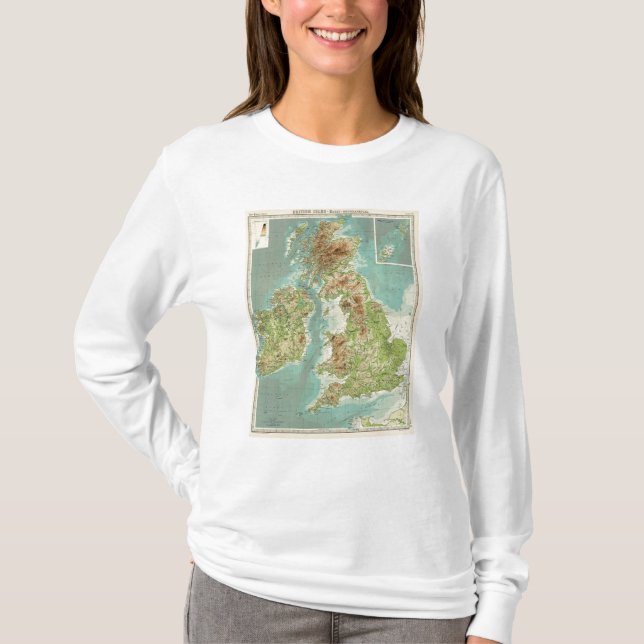 British Isles bathyorographical map T-Shirt (Front)