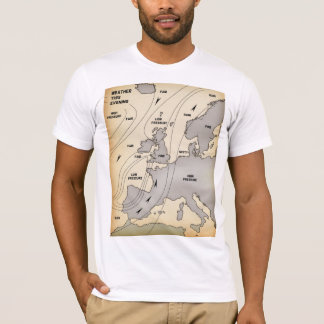 British Isles & Europe vintage weather map. T-Shirt