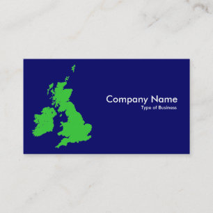 British Isles - Green and Dark Blue (000066) Business Card