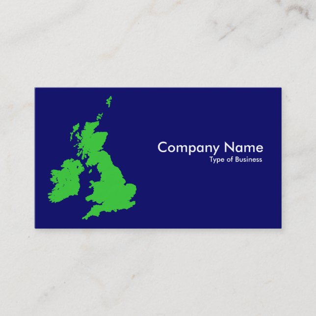 British Isles - Green and Dark Blue (000066) Business Card (Front)