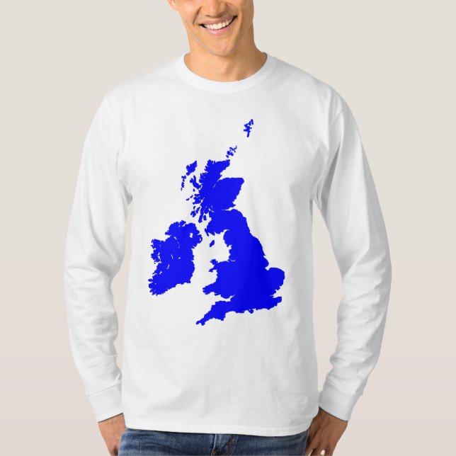 British Isles in Blue T-Shirt (Front)