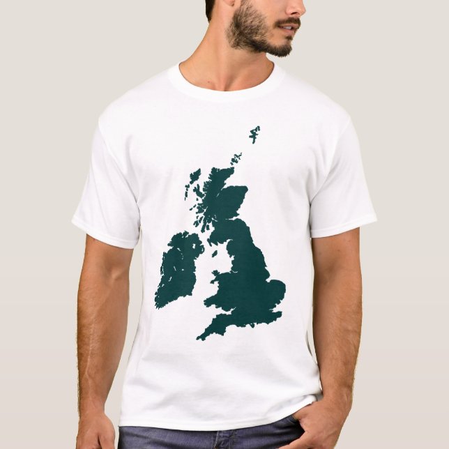 British Isles in Dark Green T-Shirt (Front)