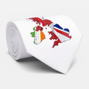 BRITISH ISLES MAP AND FLAGS TIE