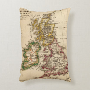 British Isles Map Decorative Cushion