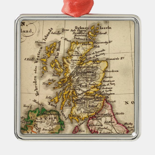 British Isles Map Metal Tree Decoration (Front)