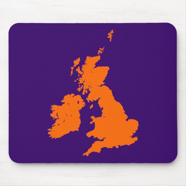 British Isles - Orange on Dark Violet Mouse Mat (Front)