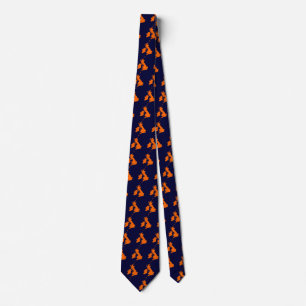British Isles - Orange on Navy Blue Tie