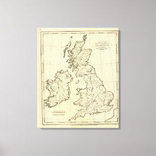 British Isles outline map Canvas Print
