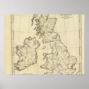 British Isles outline map Poster